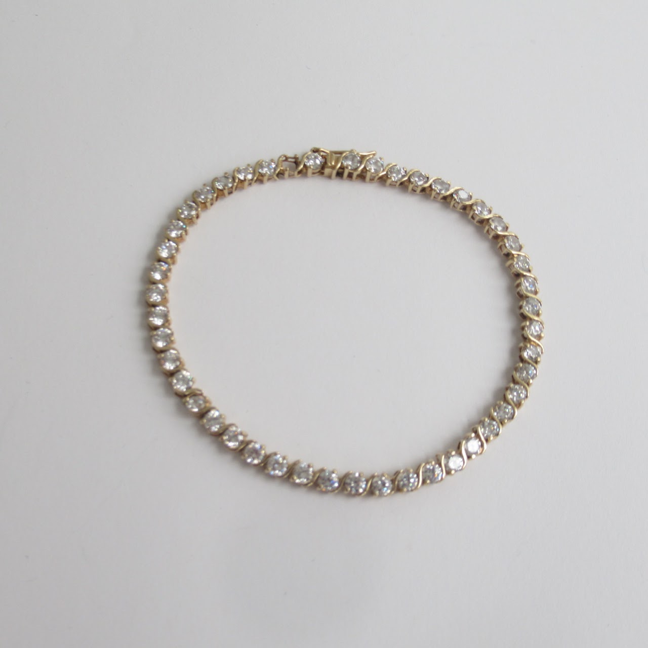 14K Gold and CZ Bracelet