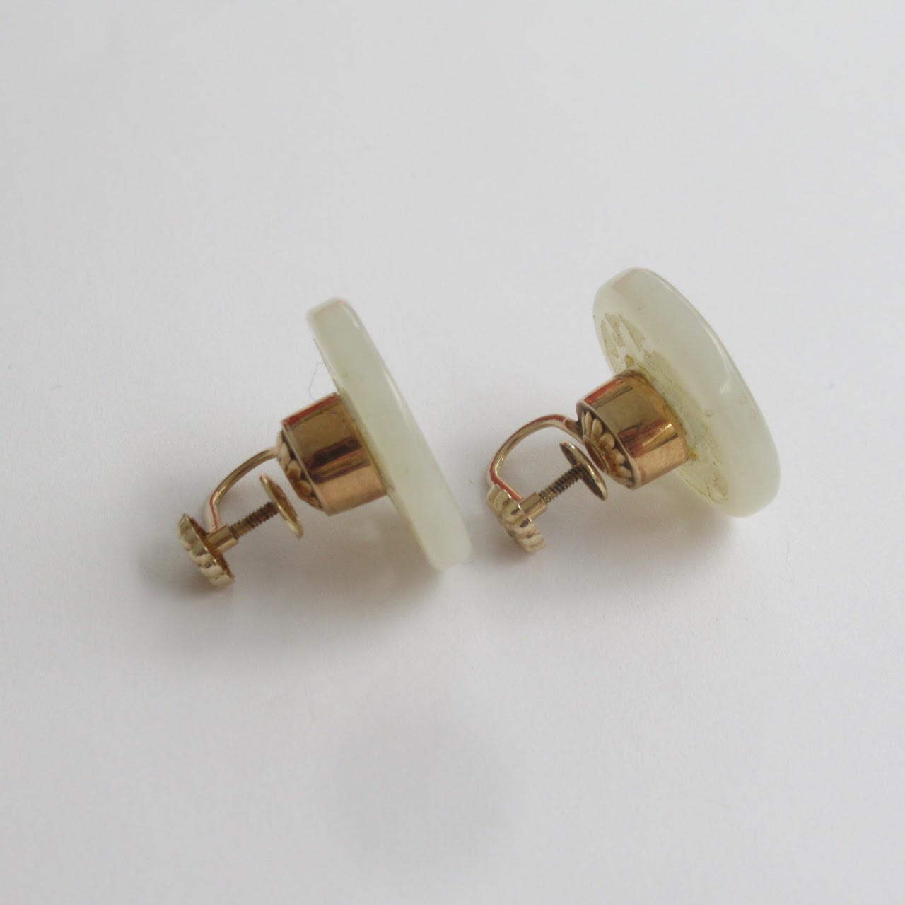 14K Gold and Jade Earrings