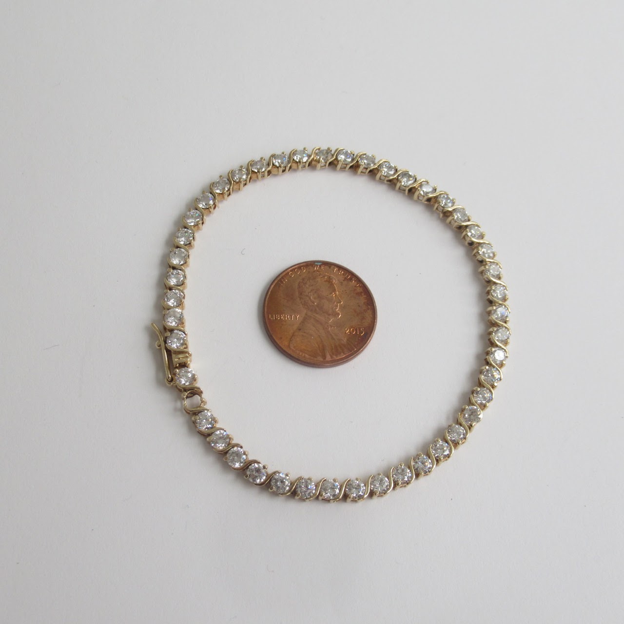 14K Gold and CZ Bracelet