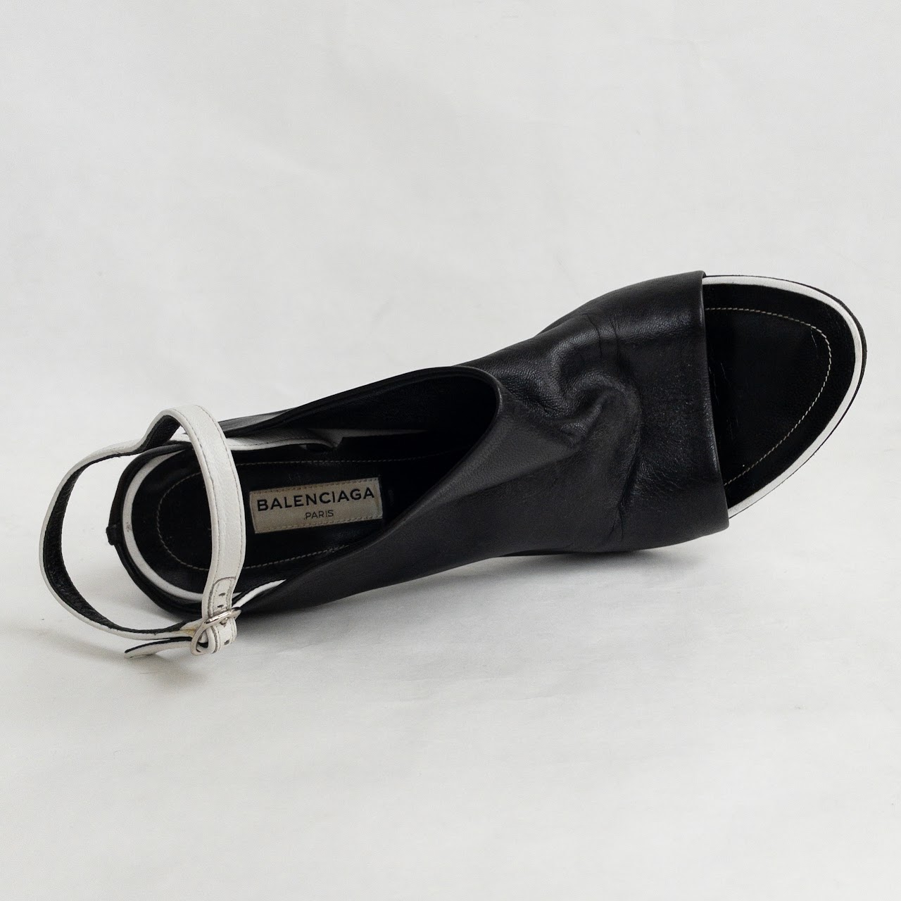 Balenciaga Open Toe Black & White Sandals