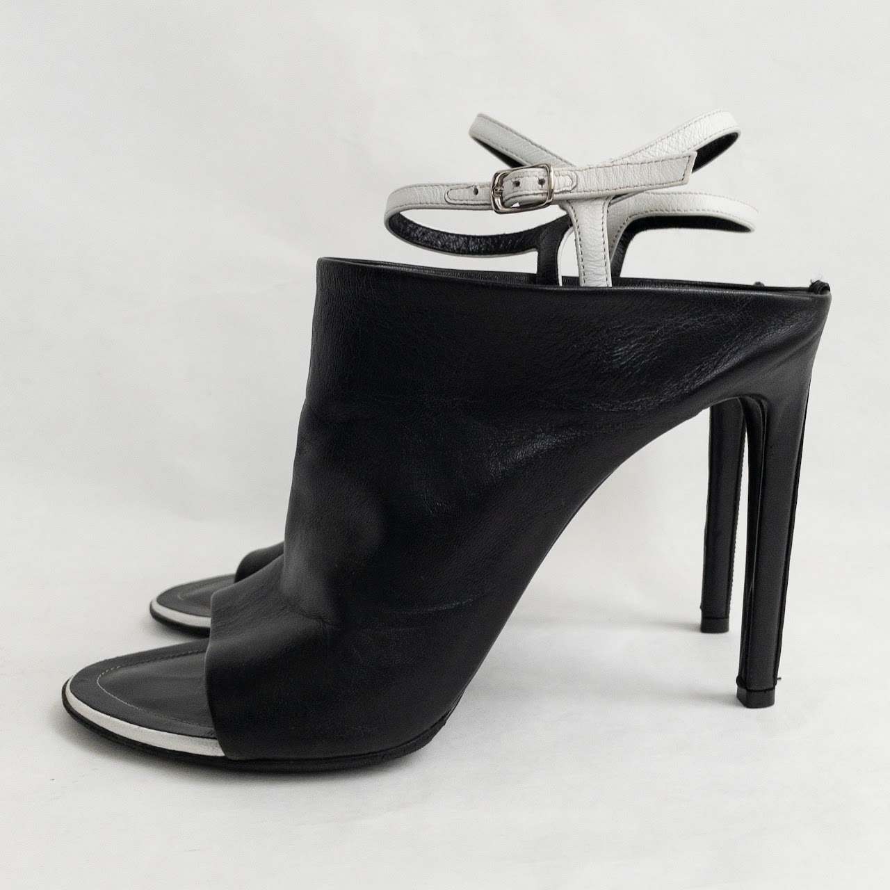 Balenciaga Open Toe Black & White Sandals