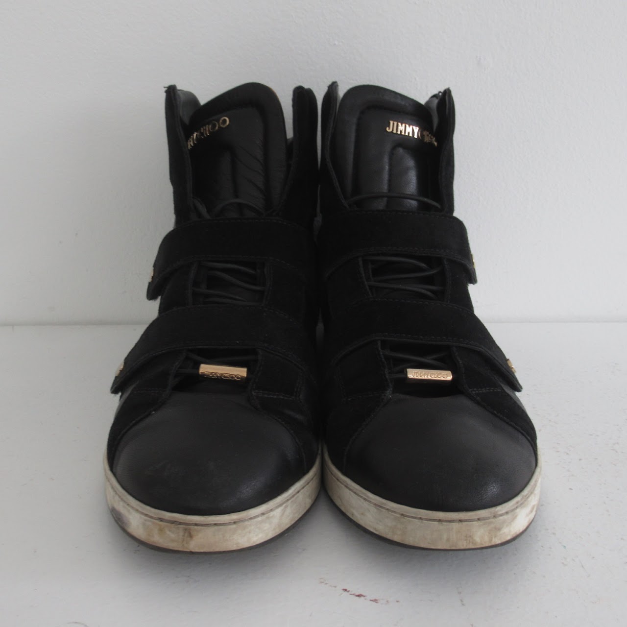 Jimmy Choo Suede & Leather High Top Sneakers