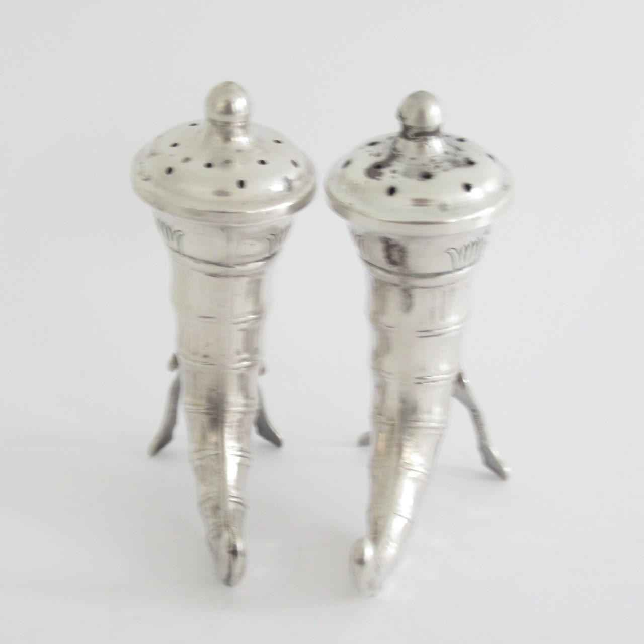 Sterling Silver Horn Of Plenty Salt & Pepper Shaker Pair