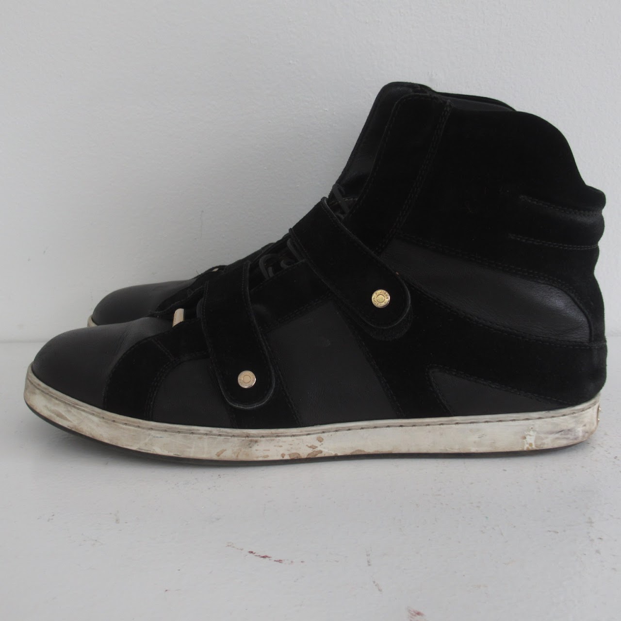 Jimmy Choo Suede & Leather High Top Sneakers