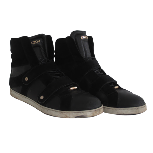 Jimmy Choo Suede & Leather High Top Sneakers