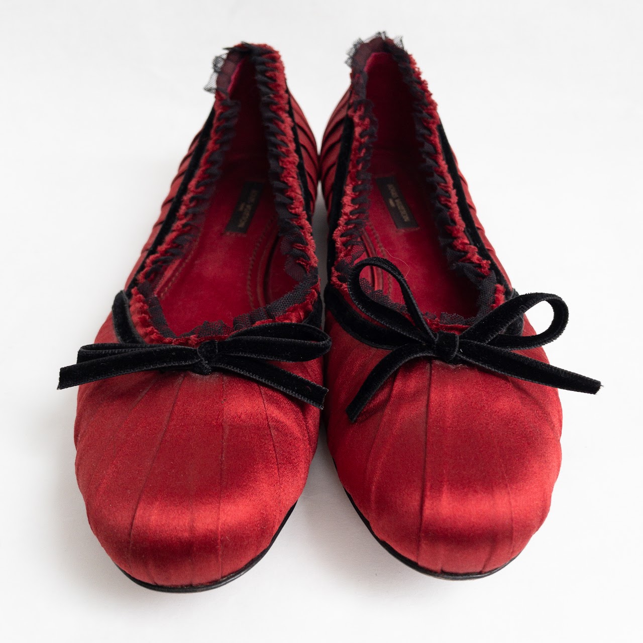 Louis Vuitton Pleated Silk Ballet Flats