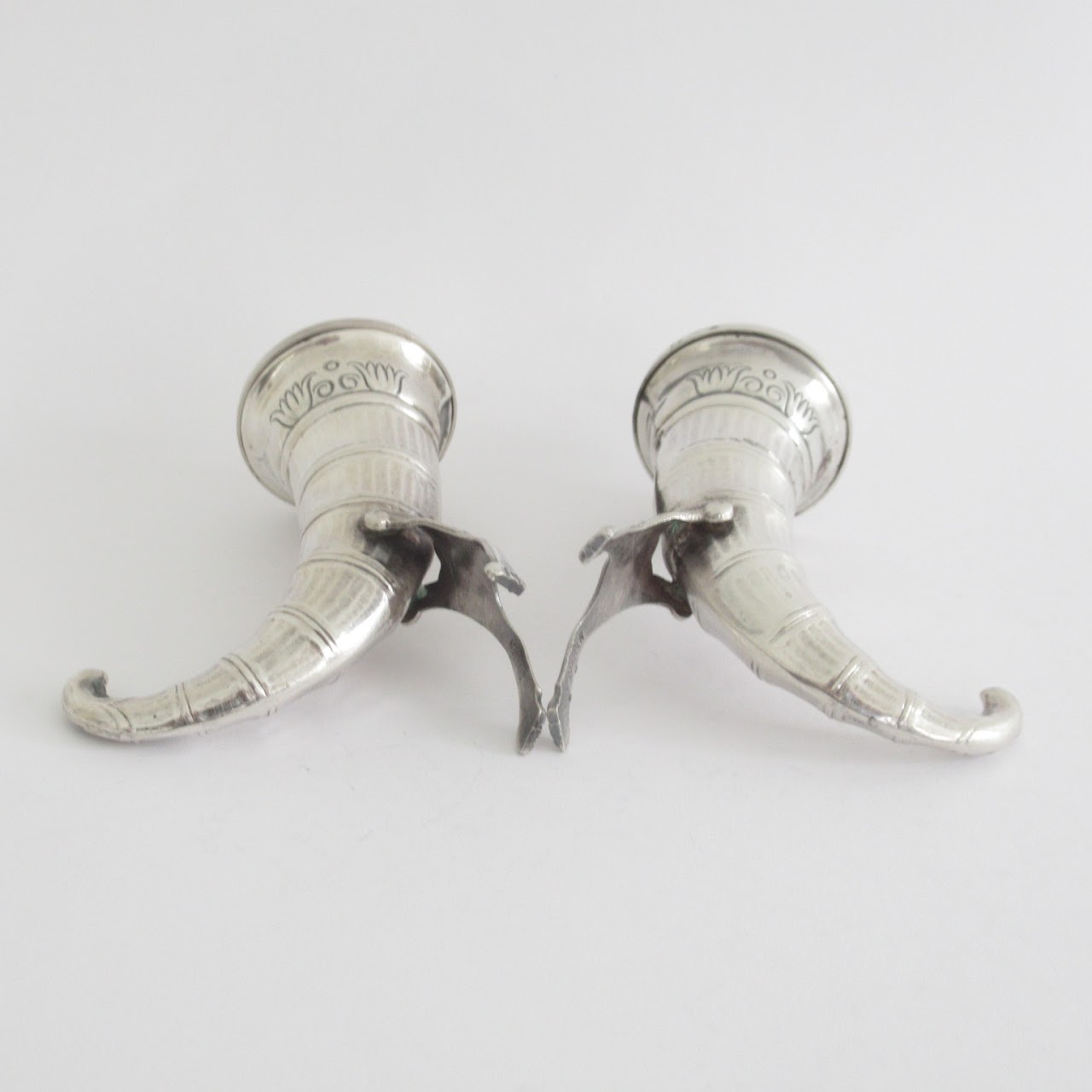 Sterling Silver Horn Of Plenty Salt & Pepper Shaker Pair