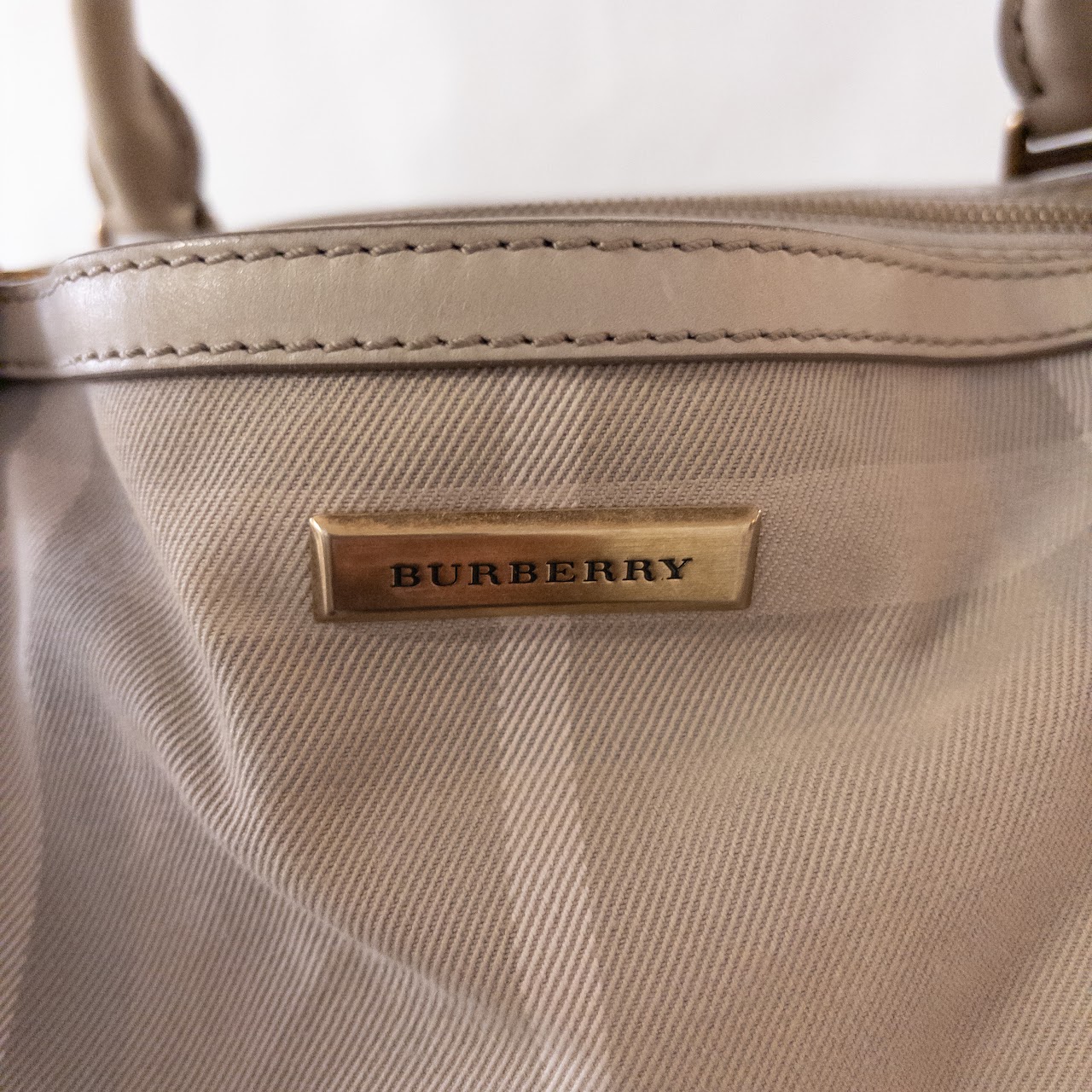 Burberry Plaid Canvas and Leather Shoulder Bag