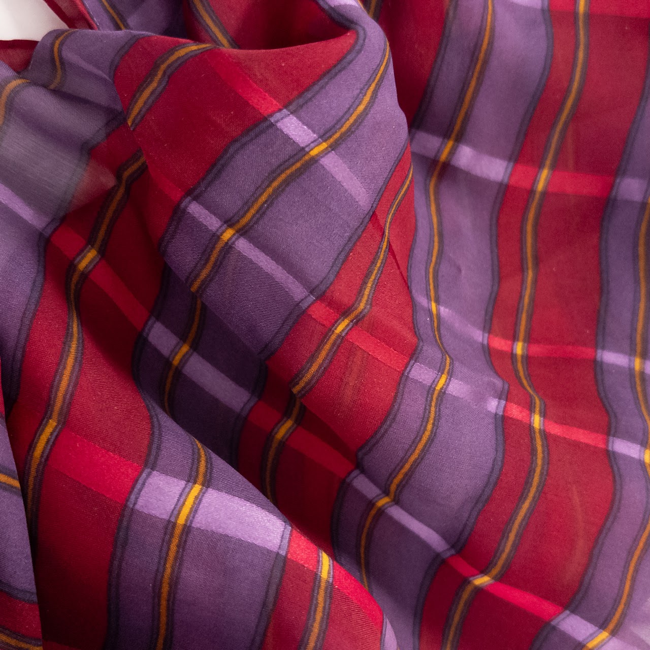 Pierre Balmain Plaid Silk Scarf