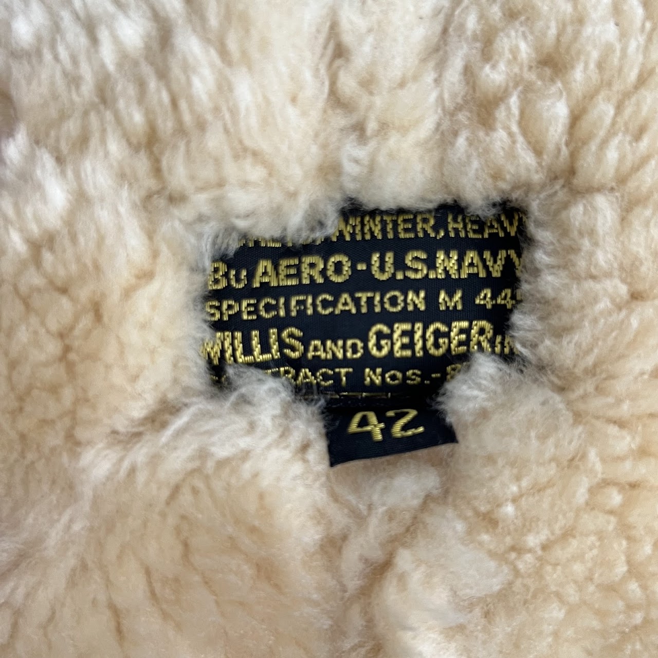 Willis & Geiger M 445B Shearling Navy Winter Flight Jacket