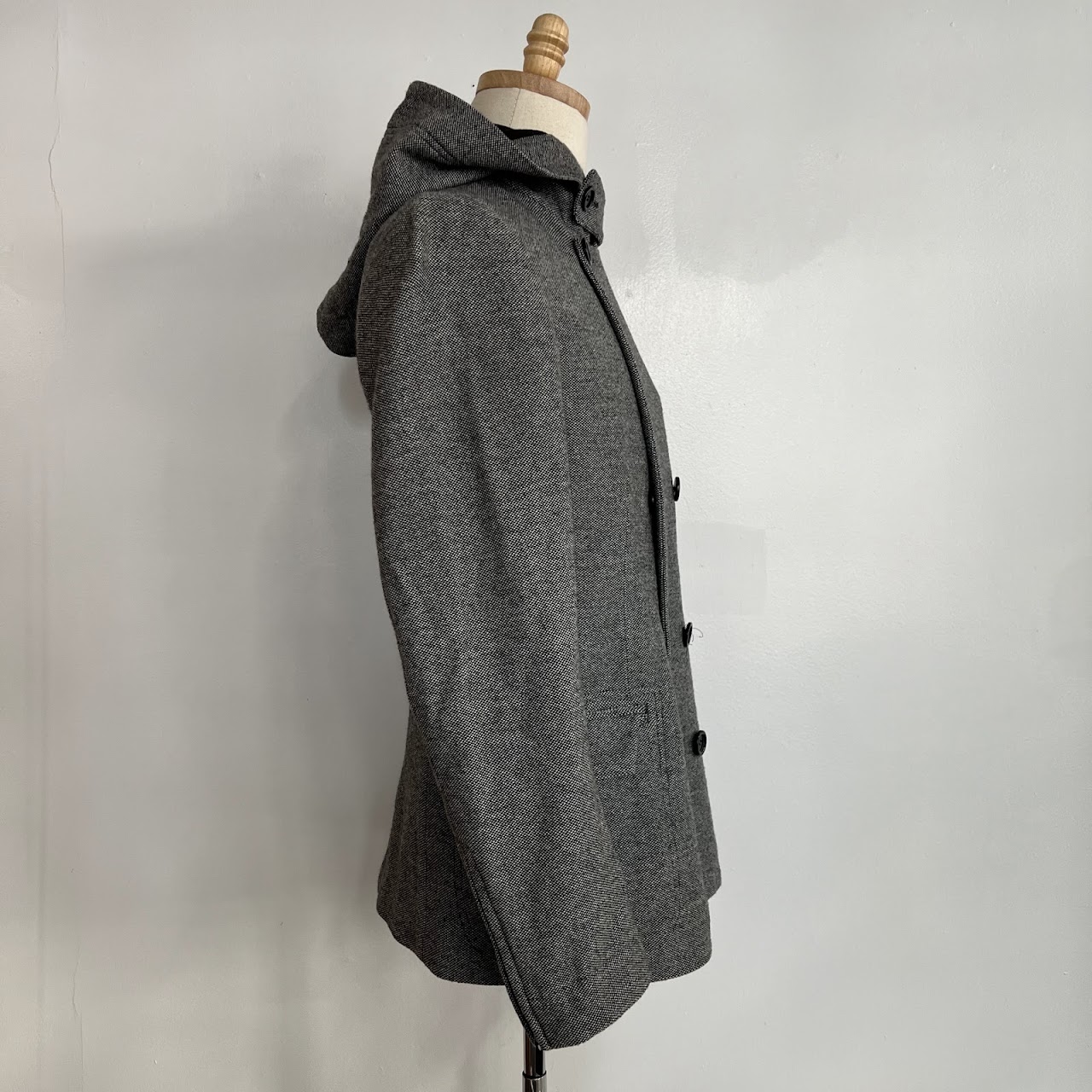 Y-3 Yohji Yamamoto x Adidas Wool Blend Hooded Coat