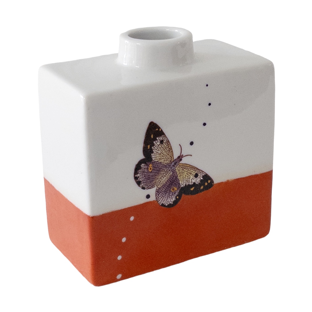 Fabienne Jouvin Butterfly and Moth Porcelain Vase