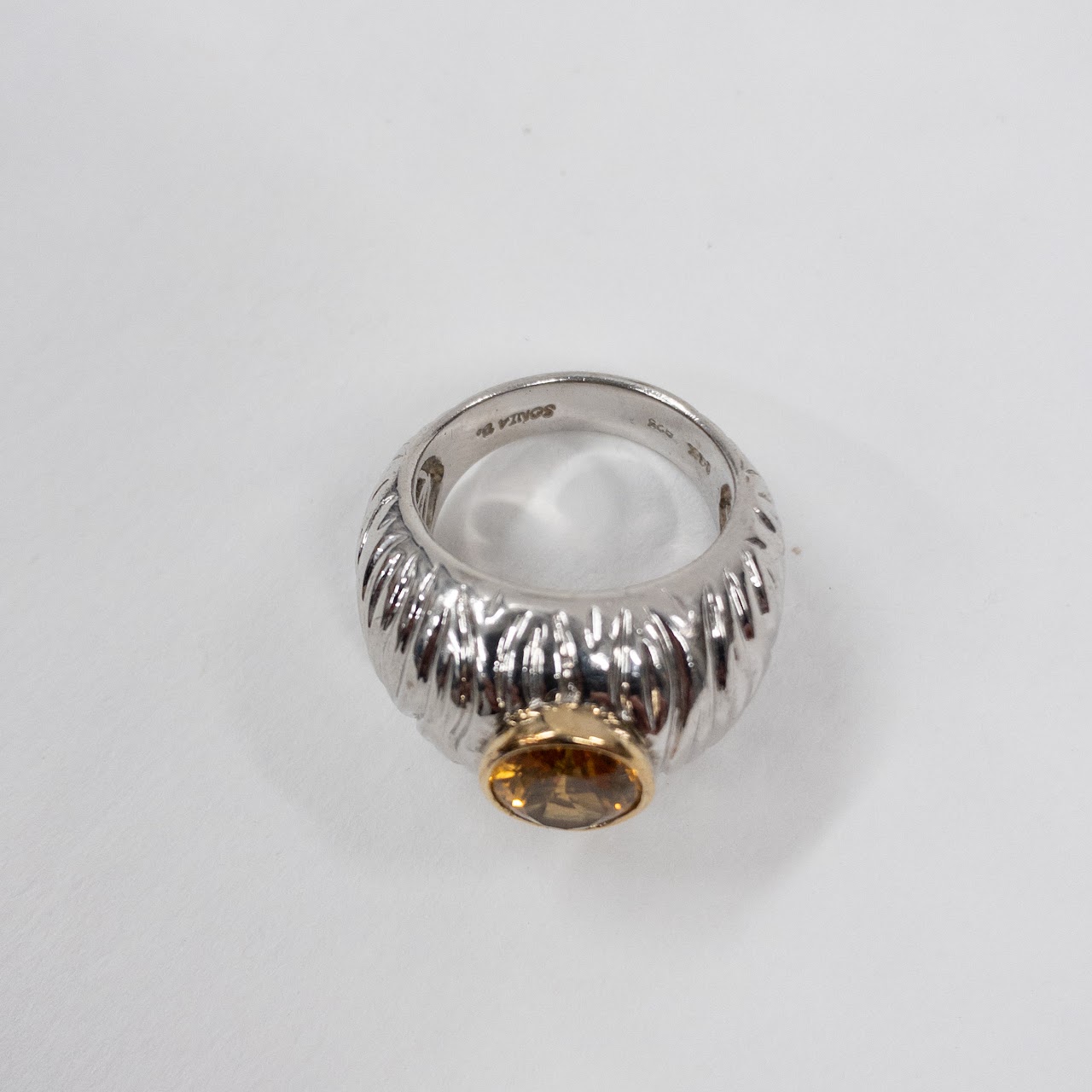 Sonia B. 14K Gold and Sterling Silver Ring with Citrine Setting