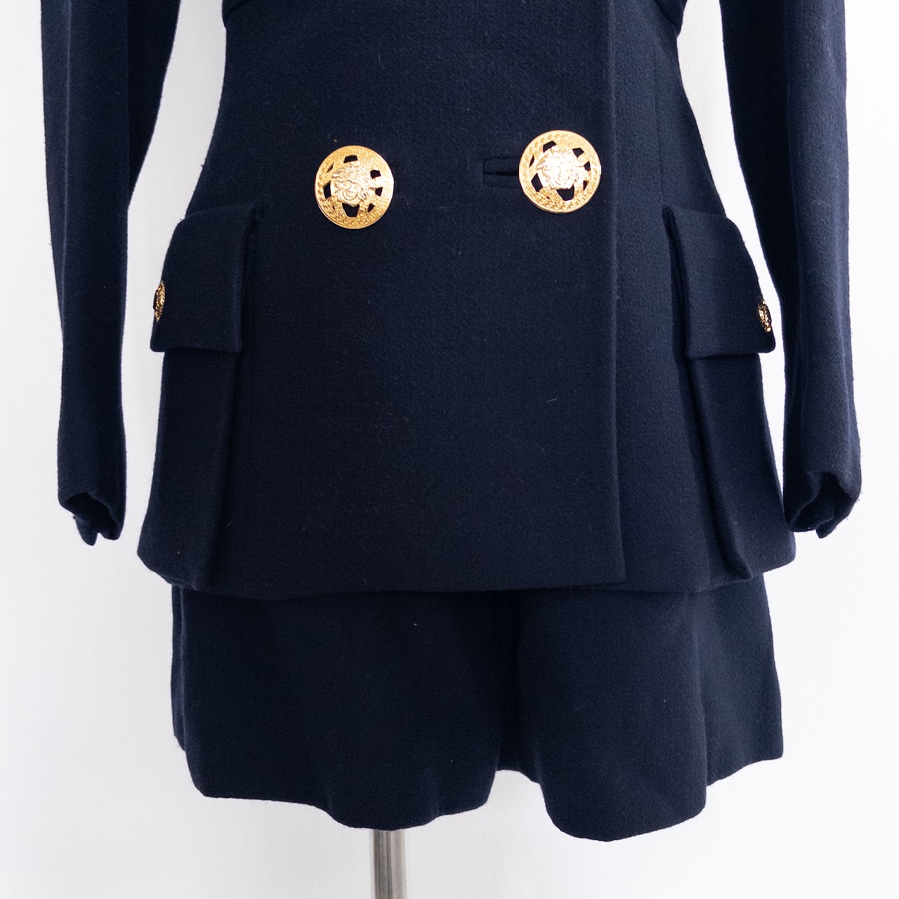 Gianni Versace Vintage Navy Short Suit