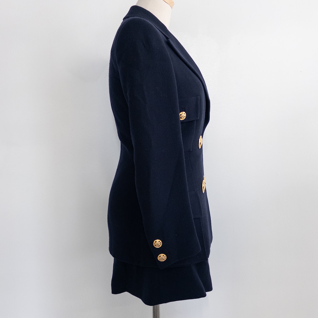 Gianni Versace Vintage Navy Short Suit