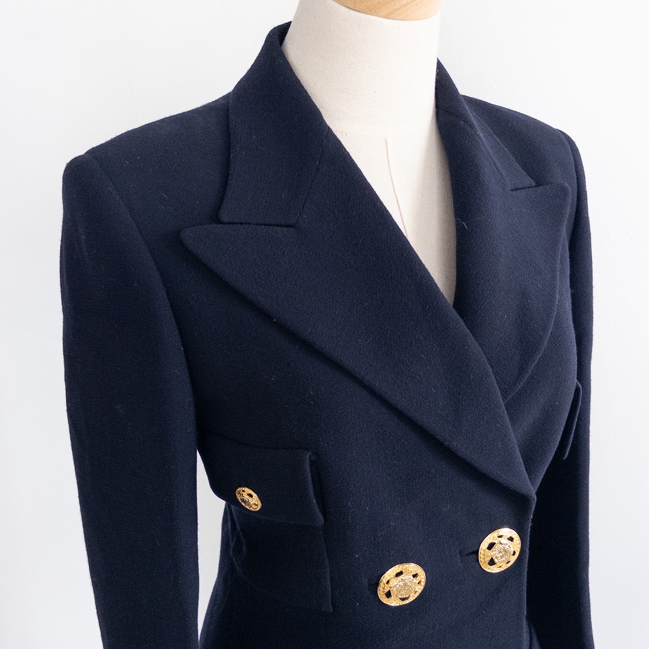 Gianni Versace Vintage Navy Short Suit