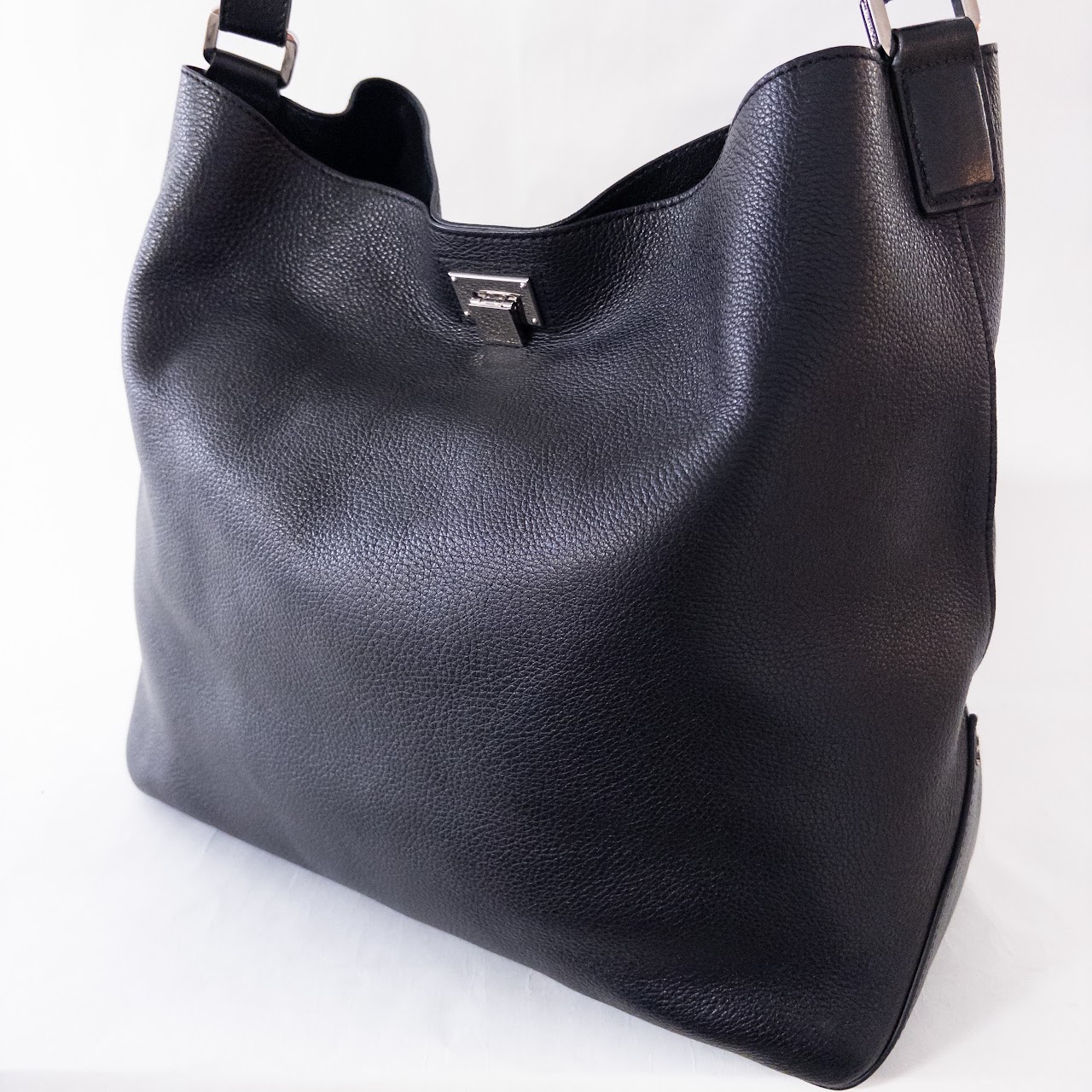 Tiffany & Co. Black Leather Reversible Tote Bag