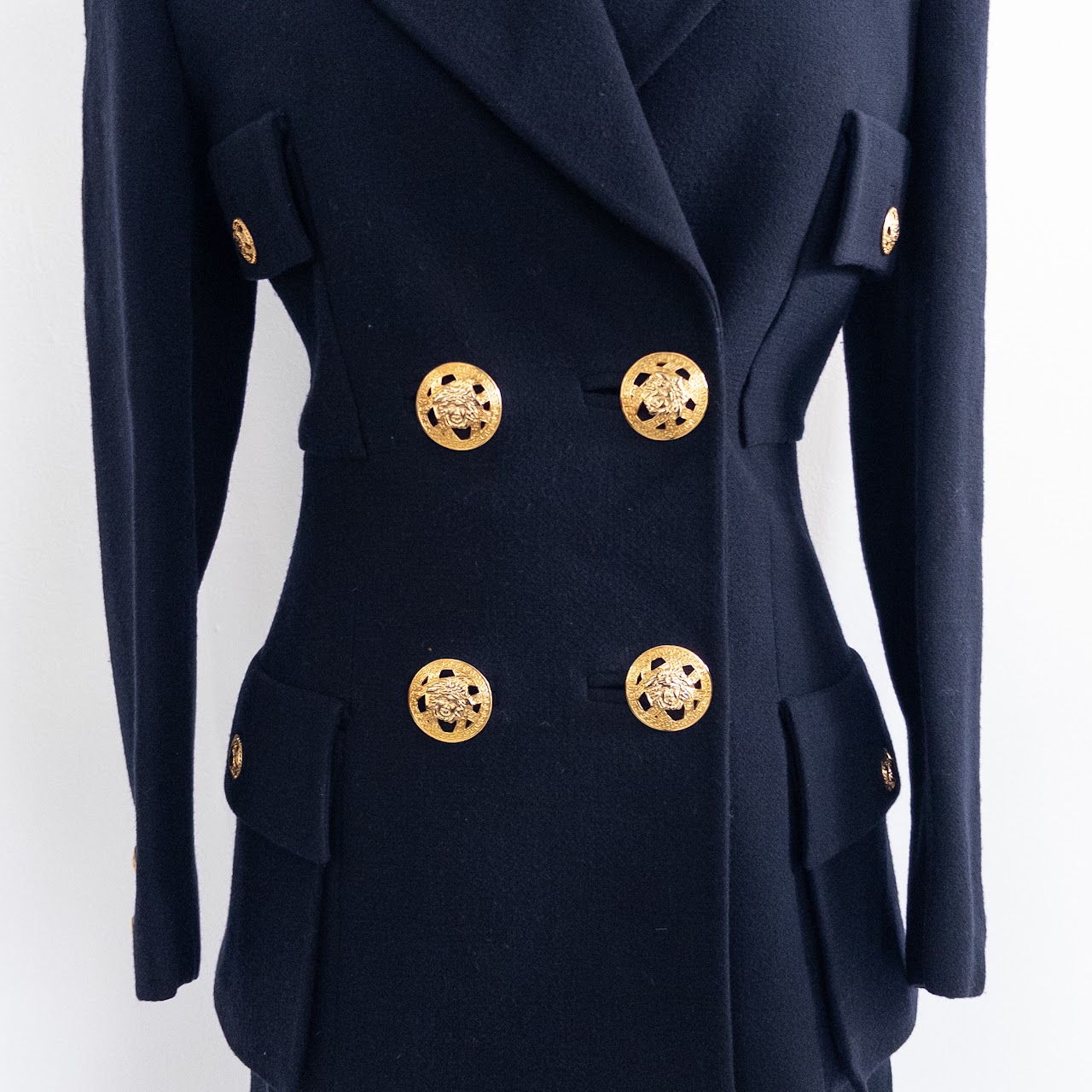 Gianni Versace Vintage Navy Short Suit