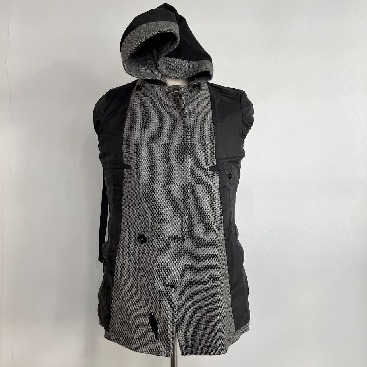 Y-3 Yohji Yamamoto x Adidas Wool Blend Hooded Coat