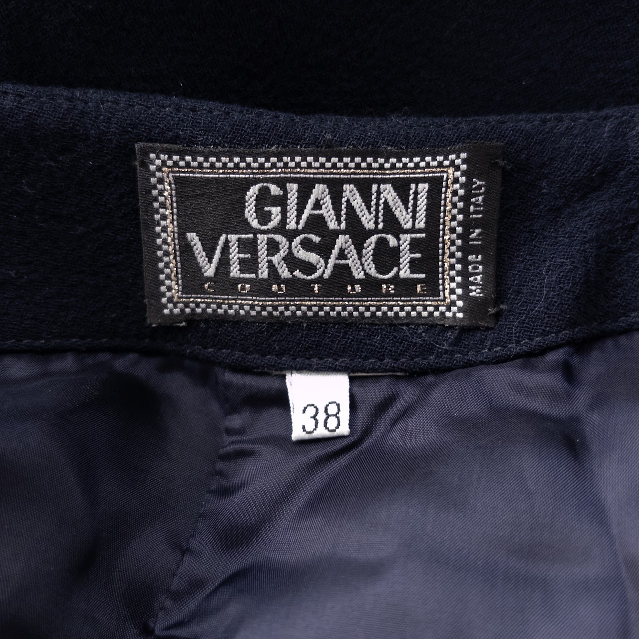 Gianni Versace Vintage Navy Short Suit