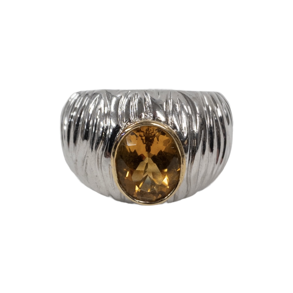 Sonia B. 14K Gold and Sterling Silver Ring with Citrine Setting