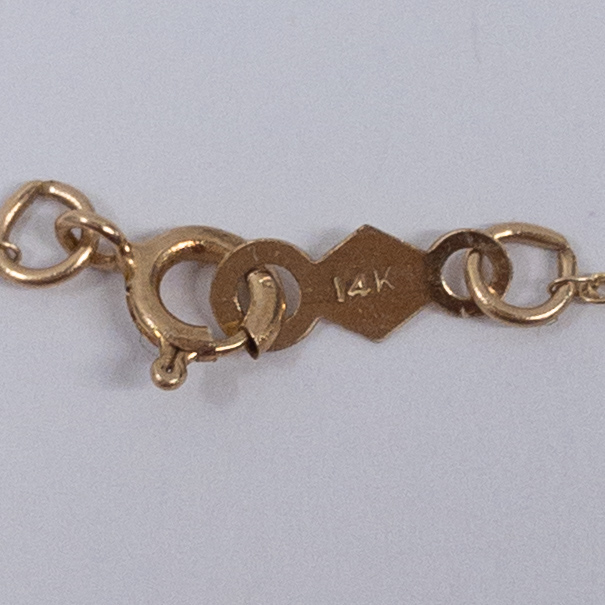14K Gold and Clear Stone Baby ID Bracelet