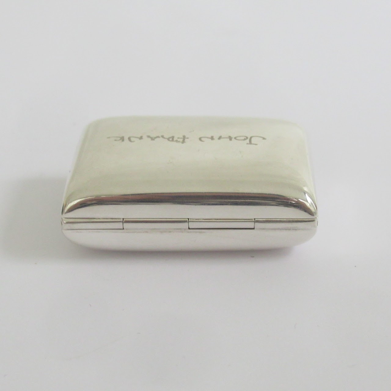 Sterling Silver Monogrammed Rectangular Pill Box Pair