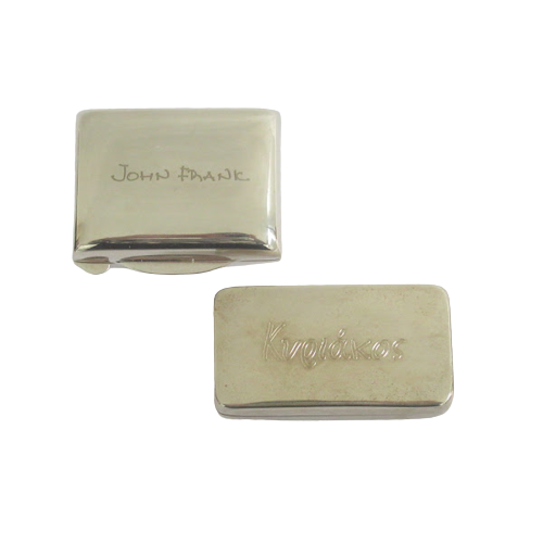 Sterling Silver Monogrammed Rectangular Pill Box Pair