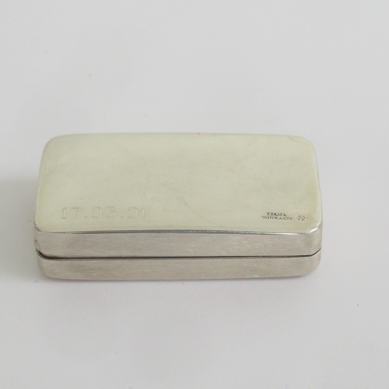 Sterling Silver Monogrammed Rectangular Pill Box Pair