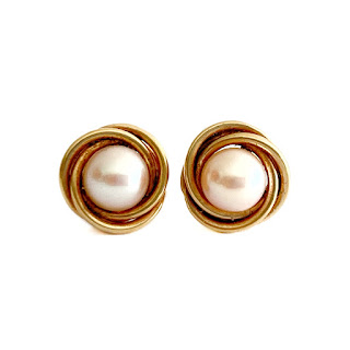 14K Gold and Pearl Earrings