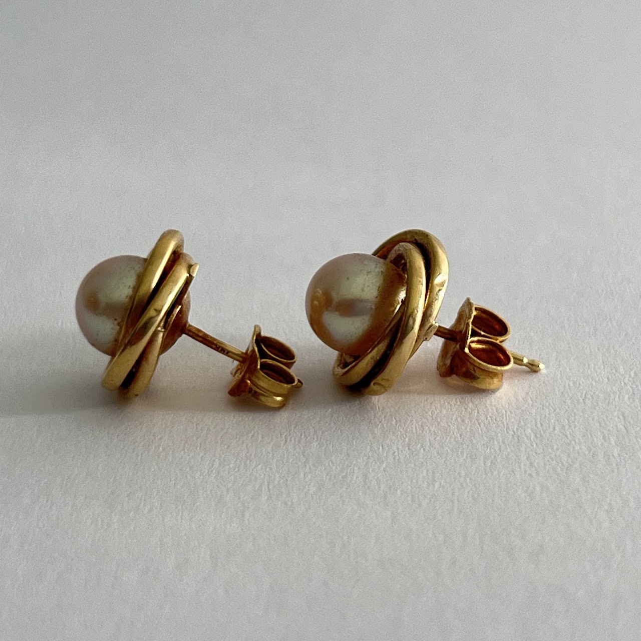 14K Gold and Pearl Earrings