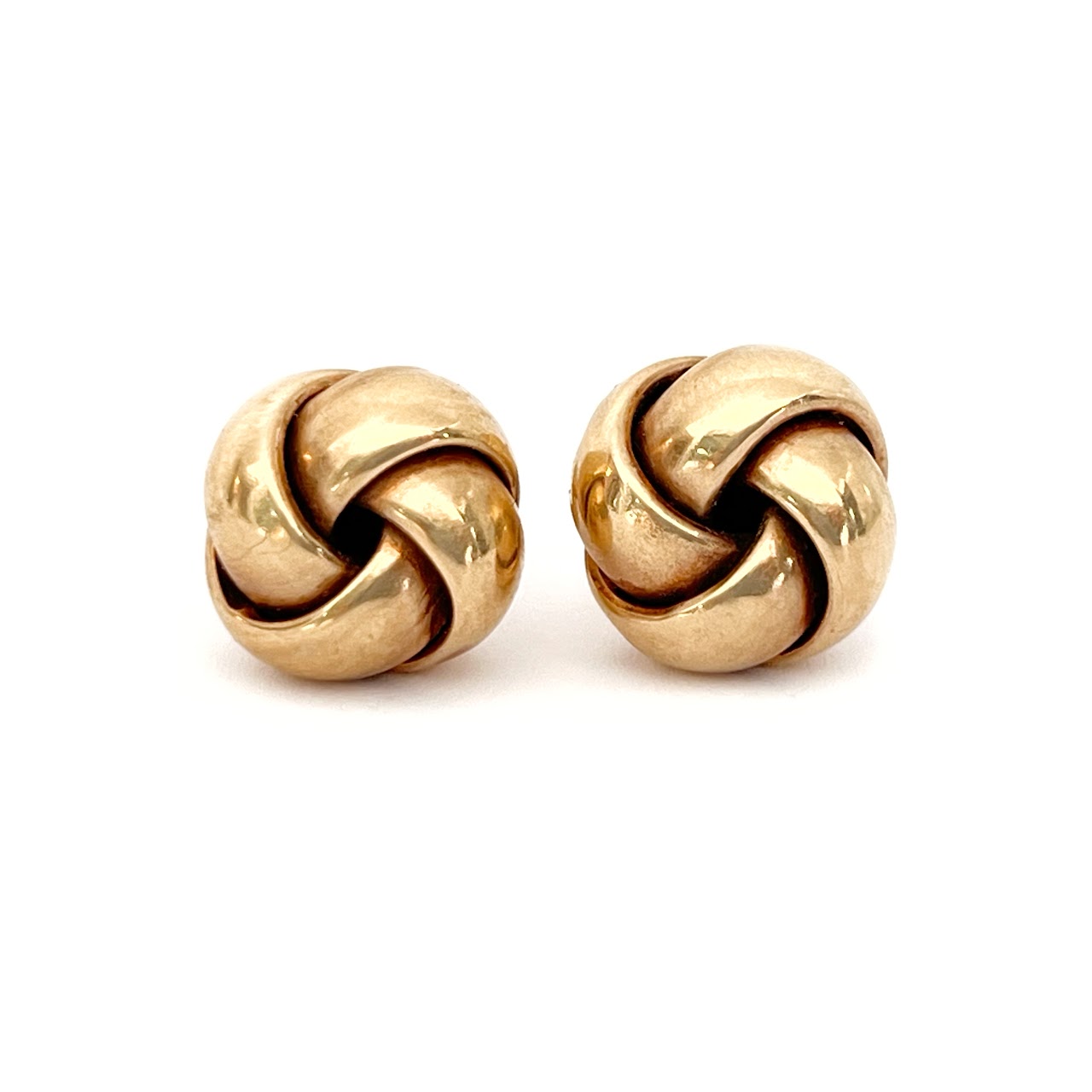 14K Gold Swirl Knot Earrings