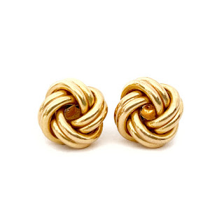 14K Gold Double Strand Knot Earrings