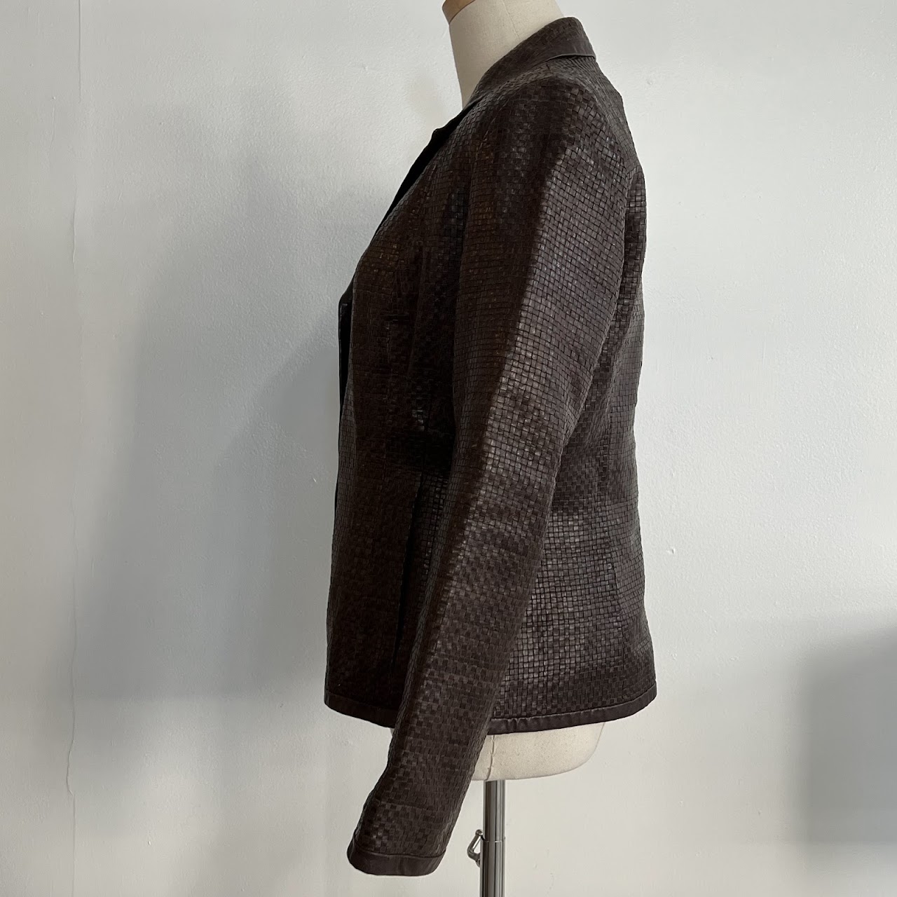 Max Mara Woven Leather Blazer