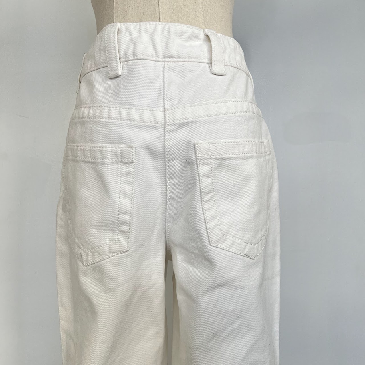 Prada White Denim Clamdigger 'Shorts'