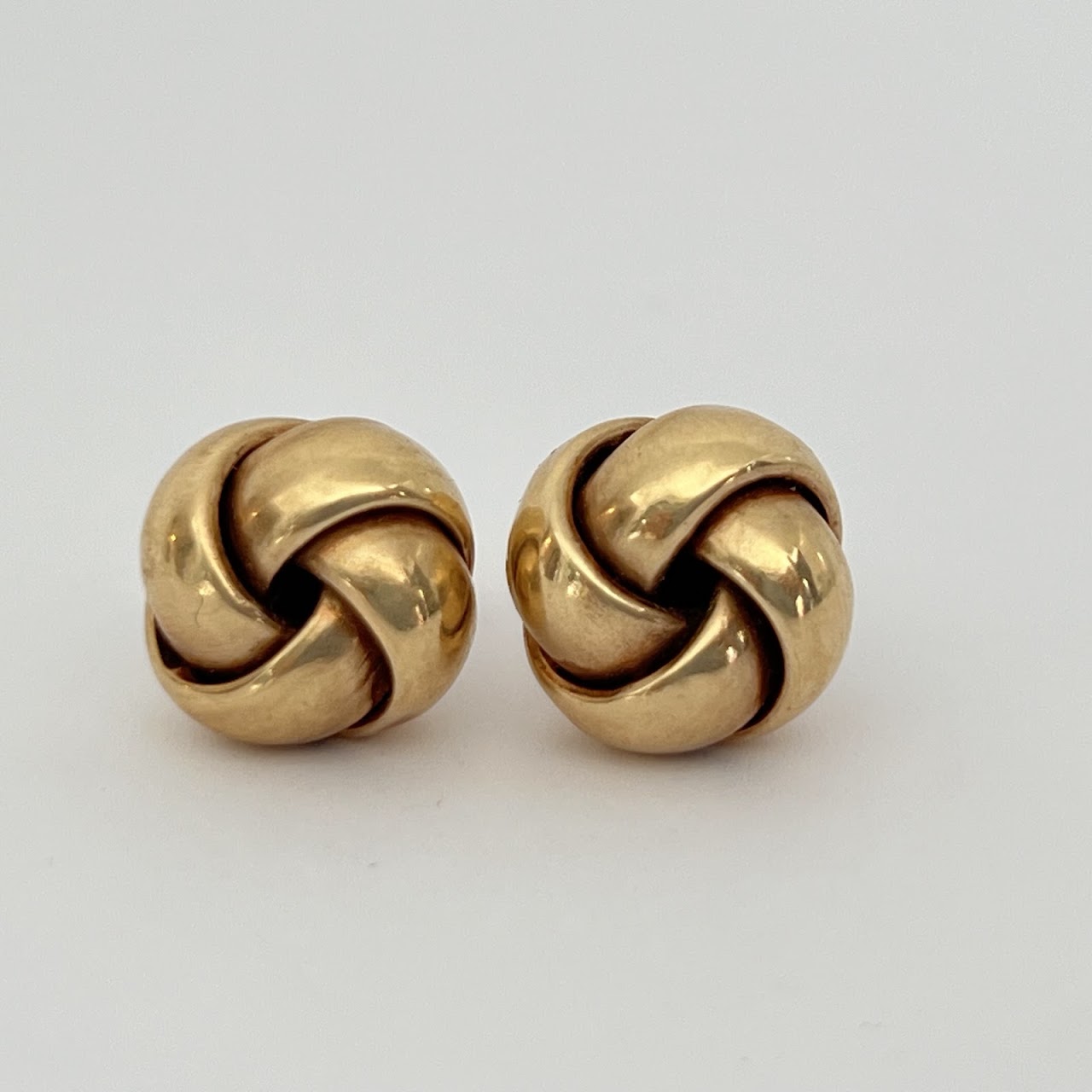 14K Gold Swirl Knot Earrings