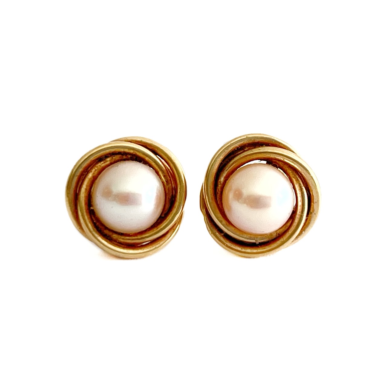 14K Gold and Pearl Earrings