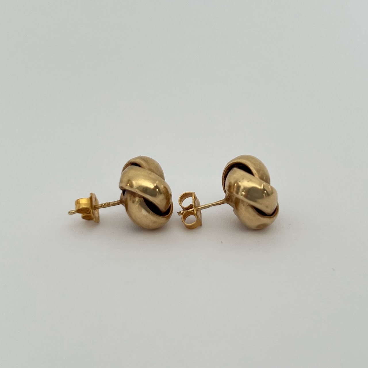 14K Gold Swirl Knot Earrings