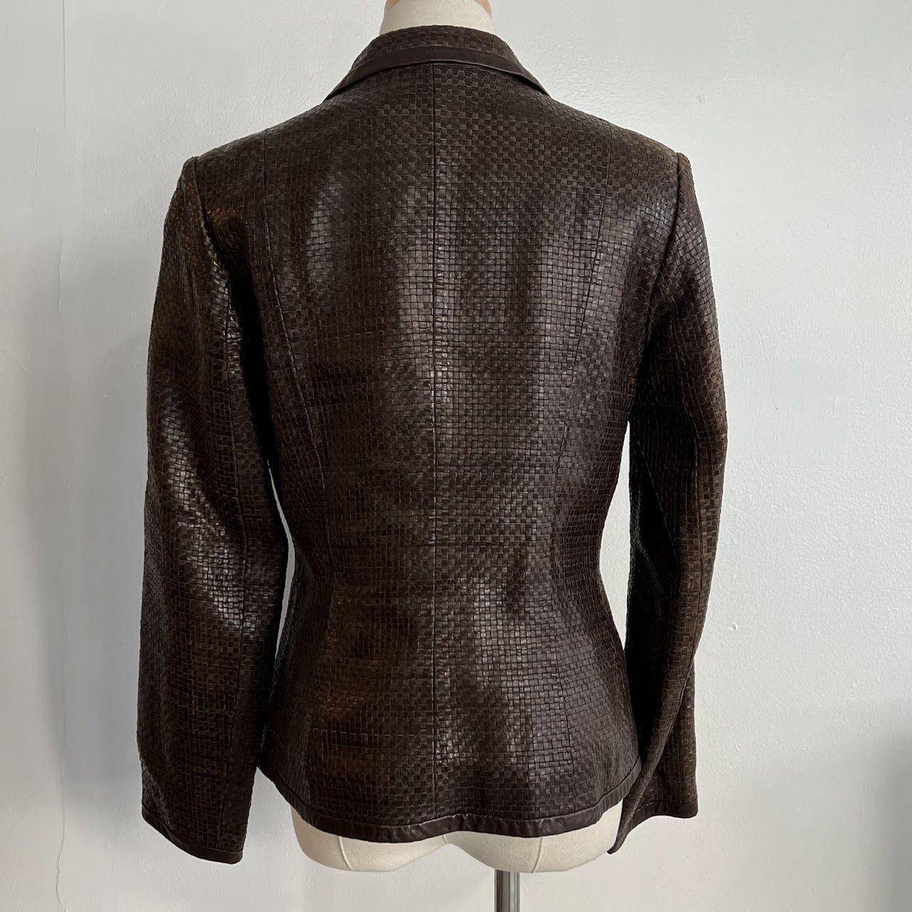 Max Mara Woven Leather Blazer