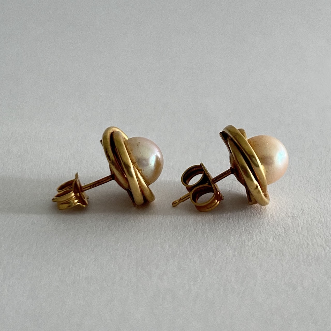 14K Gold and Pearl Earrings