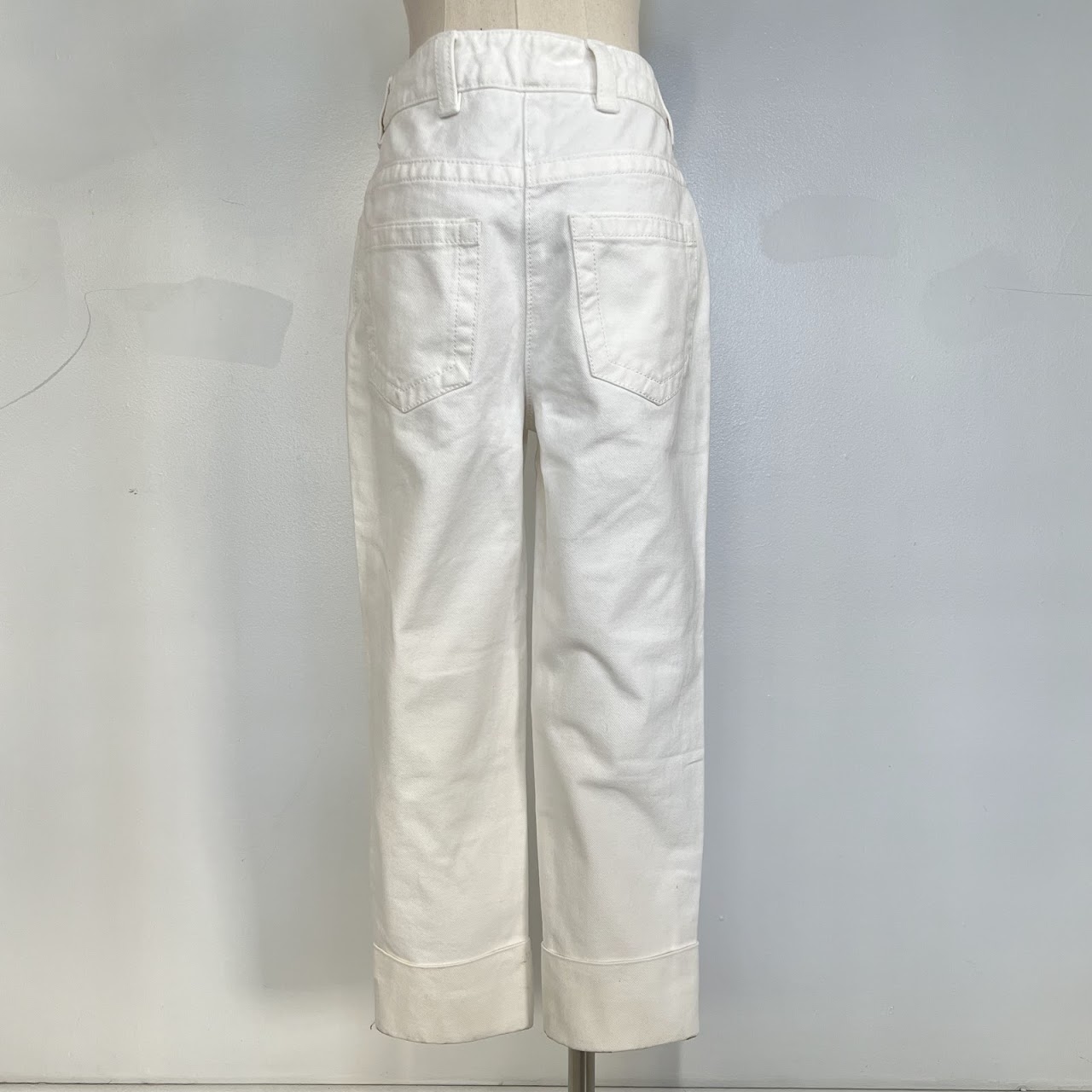 Prada White Denim Clamdigger 'Shorts'