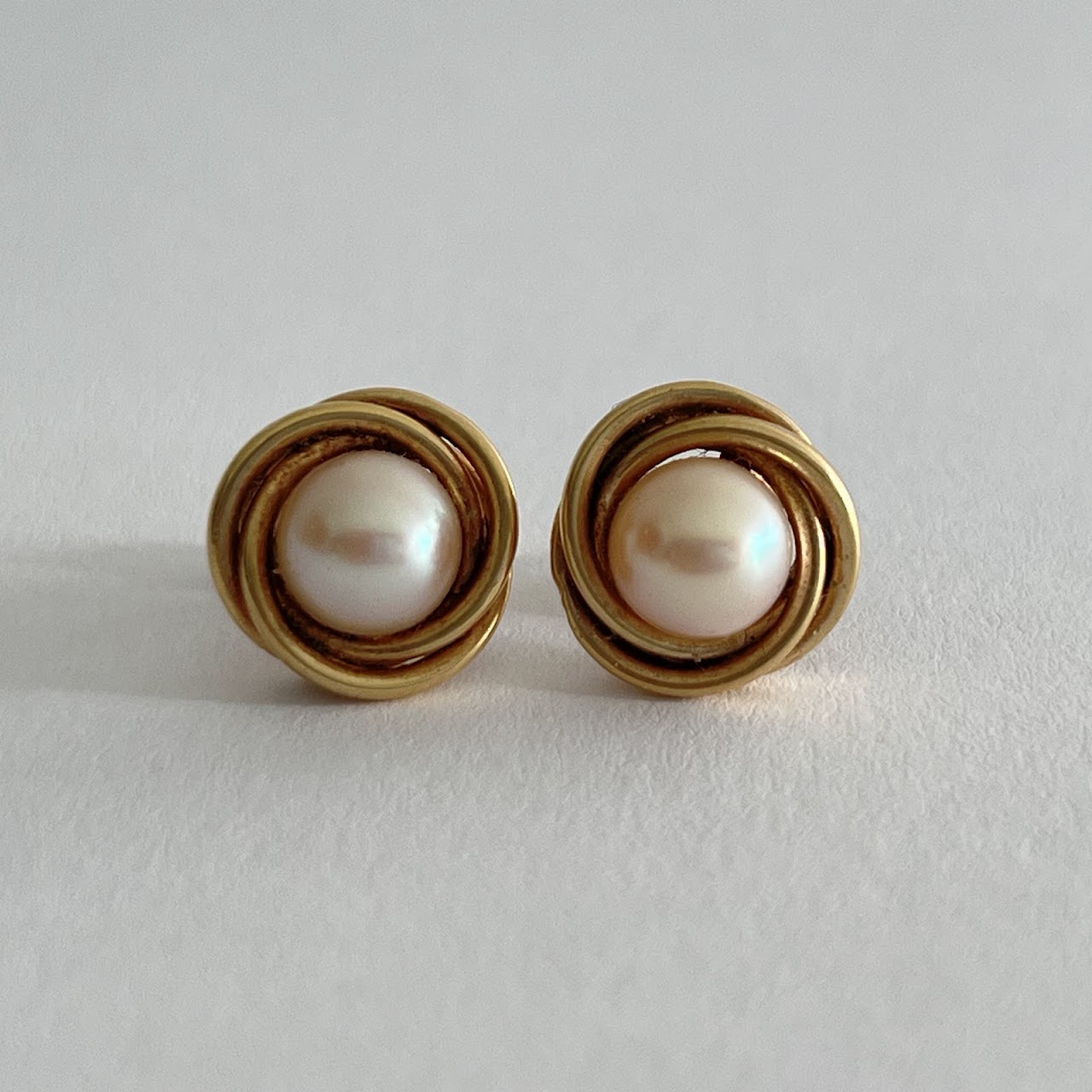 14K Gold and Pearl Earrings