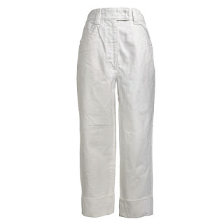 Prada White Denim Clamdigger 'Shorts'