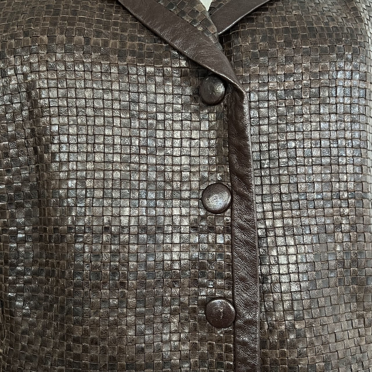 Max Mara Woven Leather Blazer