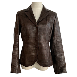 Max Mara Woven Leather Blazer