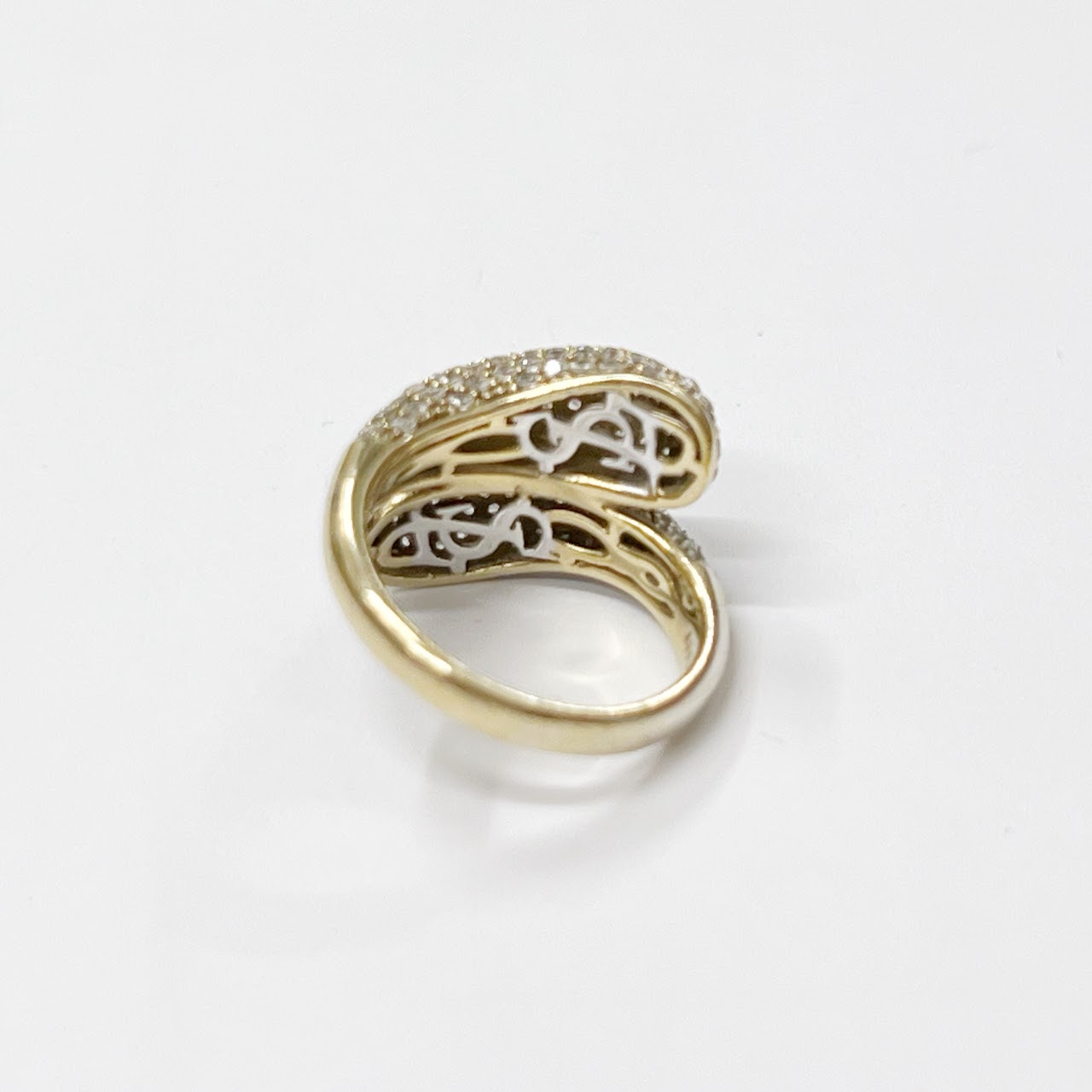 Suzy Levian Sterling Silver Vermeil and Crystal Pavé' Ring