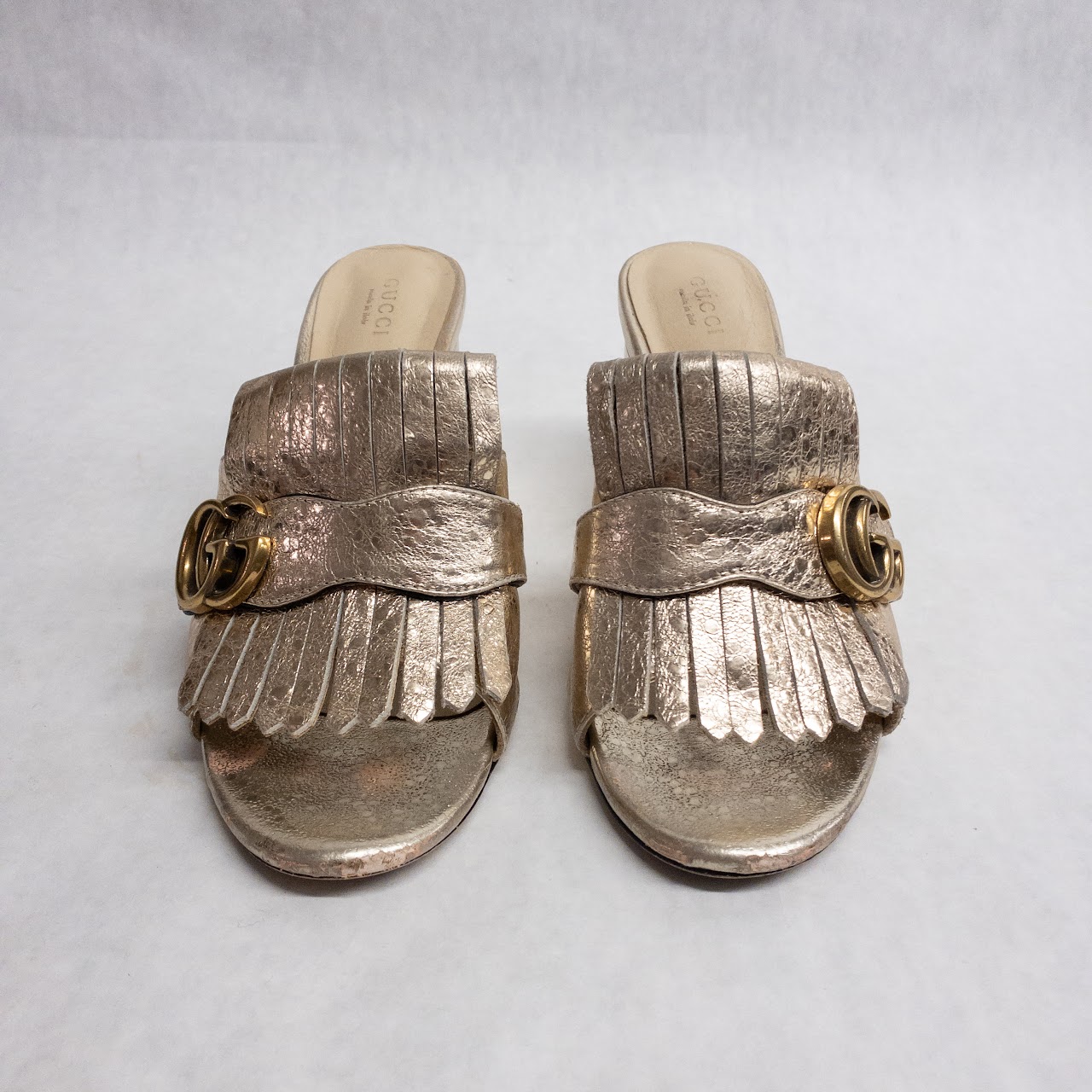 Gucci GG Metallic Sandals