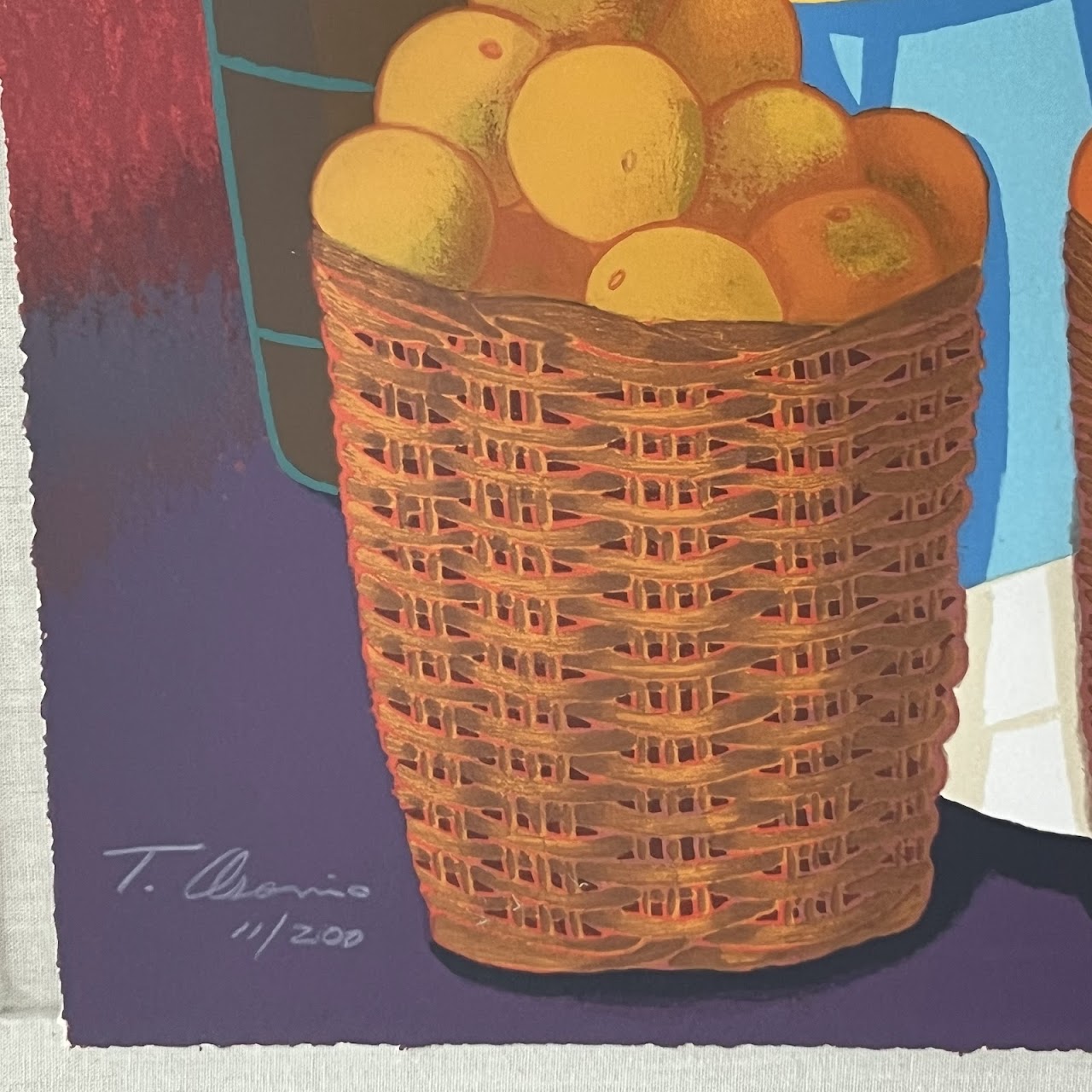 Trinidad Osorio 'Fruit Market II' Signed Serigraph