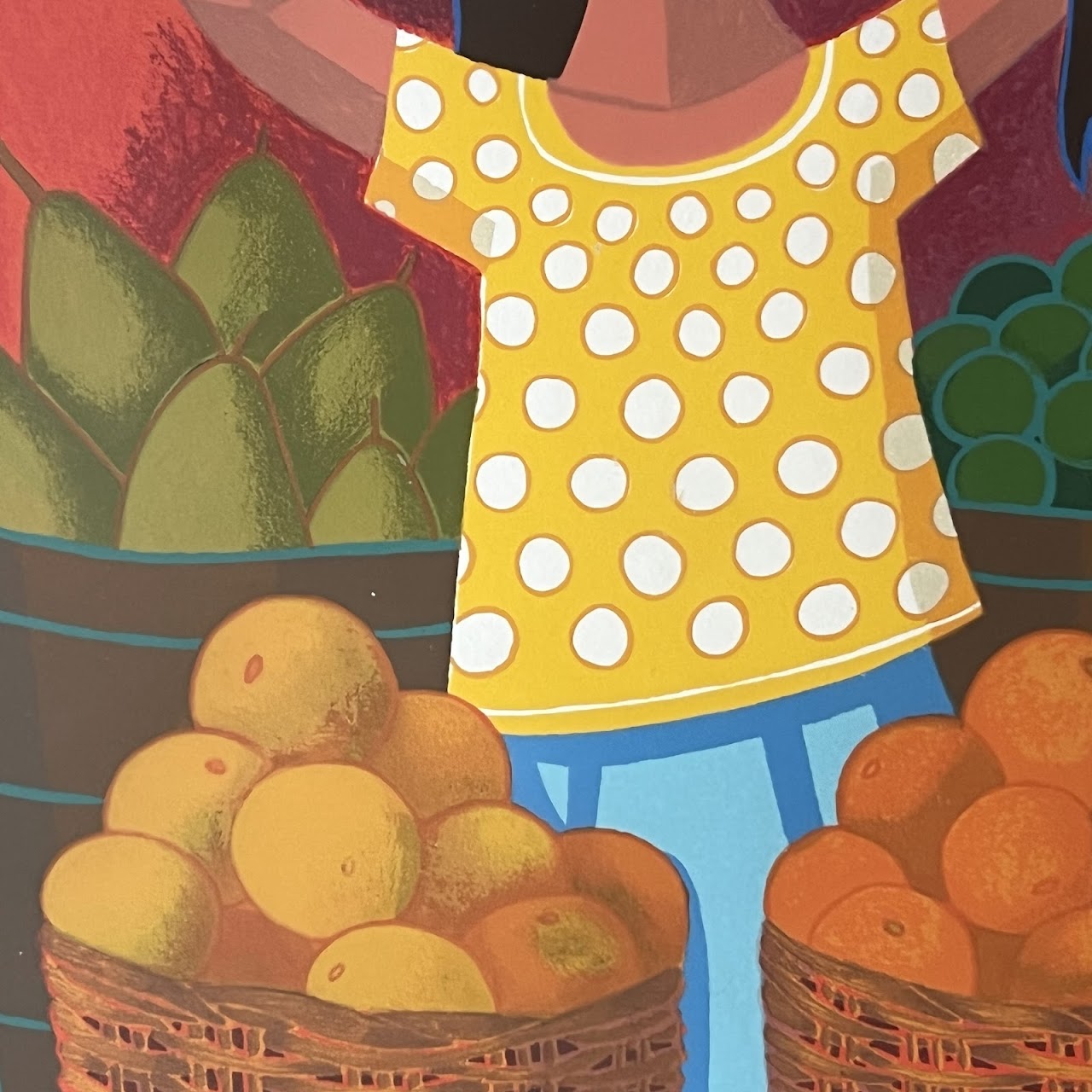 Trinidad Osorio 'Fruit Market II' Signed Serigraph