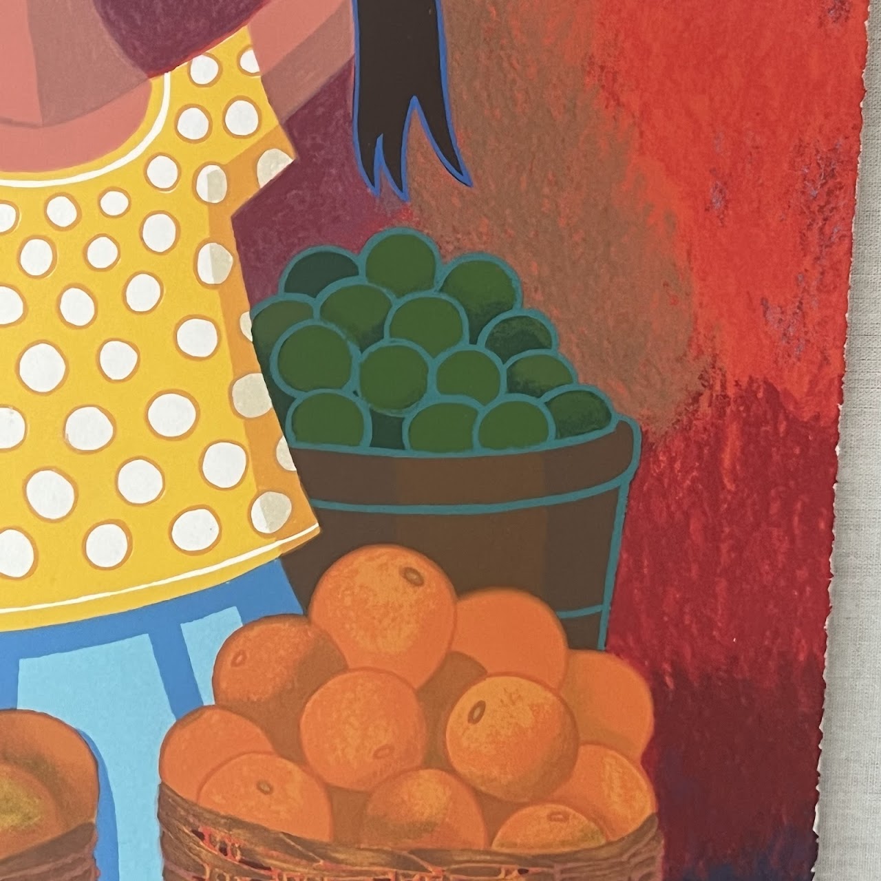 Trinidad Osorio 'Fruit Market II' Signed Serigraph